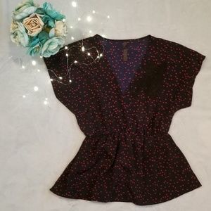 Audrey 3+1 Polka Dot Top